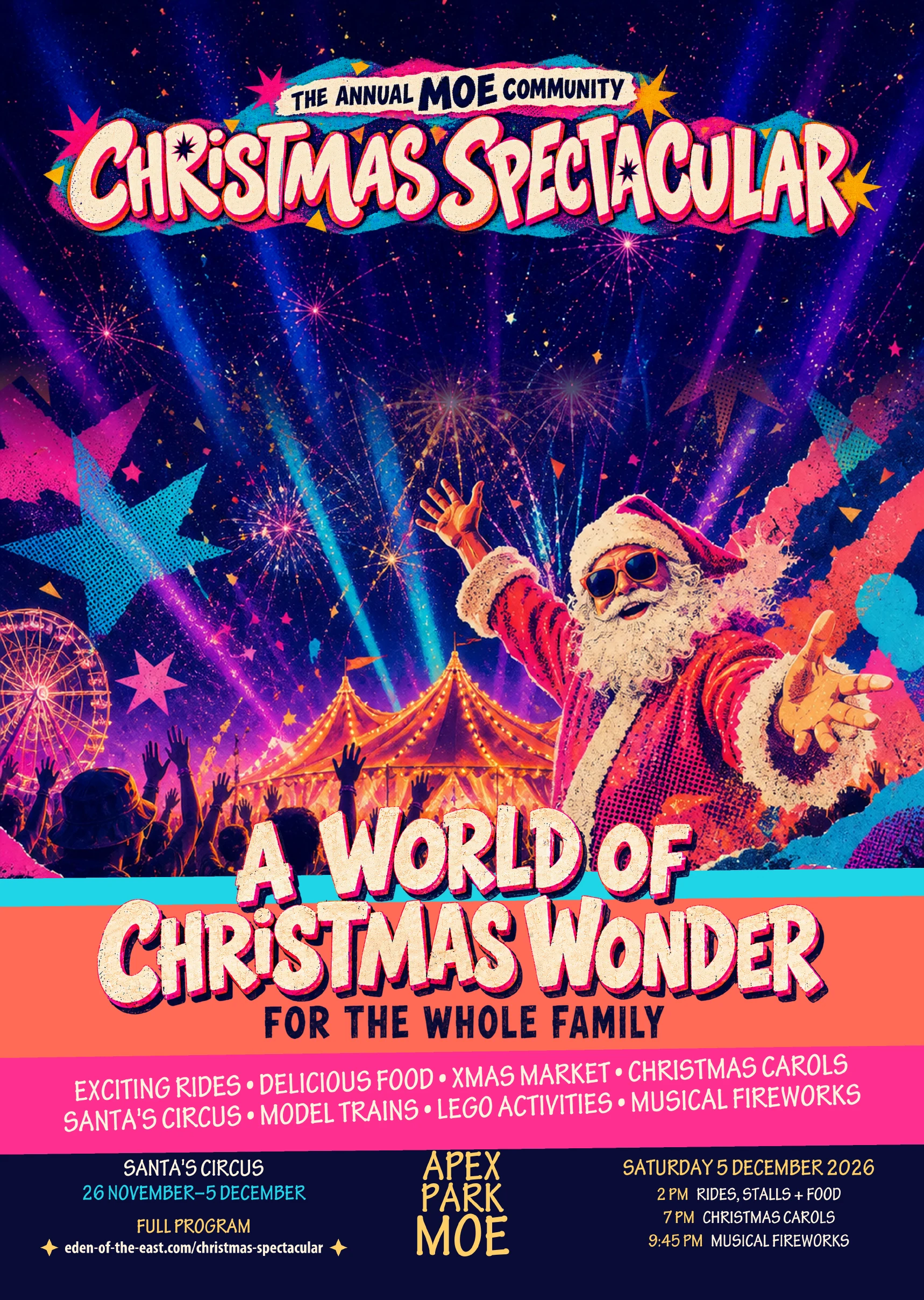 A World of Christmas Wonder poster for the Annual Moe Community Christmas Spectacular